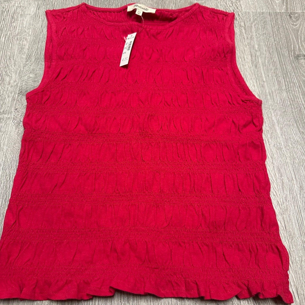 Madewell Smocked Boatneck Tank